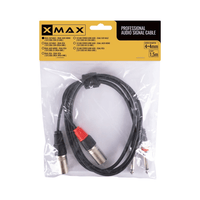 XMAX CX1.5SIG-2XM-2J Dual XLR Male to Dual 6.35mm TS Mono Jack Audio Cable (1.5 Meters) - 