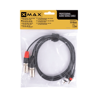 XMAX CX1.5SIG-2XM-2RCA Dual XLR Male to Dual RCA Audio Interconnect Cable (1.5 Meters) - 