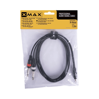 XMAX CX1.5SIG-MJ-2J 3.5mm Stereo Jack to Dual 6.35mm Mono Jack Audio Breakout Cable (1.5 Meters) - 