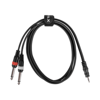 XMAX CX1.5SIG-MJ-2J 3.5mm Stereo Jack to Dual 6.35mm Mono Jack Audio Breakout Cable (1.5 Meters) - 