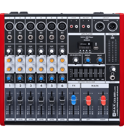 XMAX CX6 - 800 6 Channel Powered Mixer - 