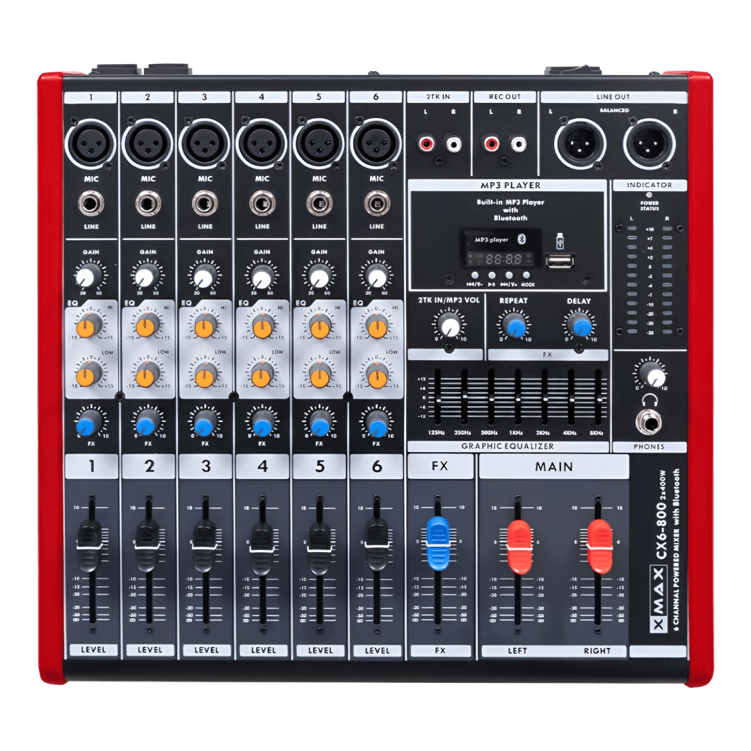 XMAX CX6-800 6 Channel Powered Mixer Powered Mixers - Philtron XMAX CX6-800 6 Channel Powered Mixer Powered Mixers - Philtron