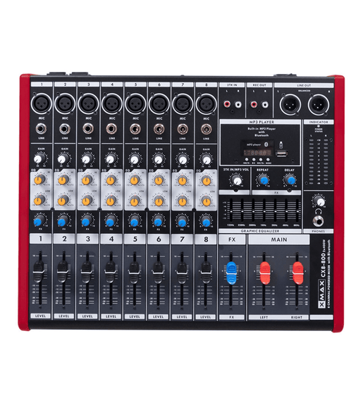 XMAX CX8 - 800 8 Channel Powered Mixer - 