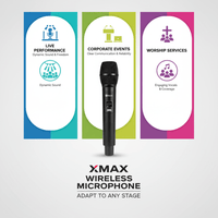 XMAX DFH - 1 Wireless Microphone Dual Handheld Fixed Frequency - 