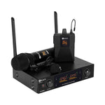 XMAX DVL - 1 Wireless Microphone System Handheld & Lapel UHF Dual Mic Kit - 