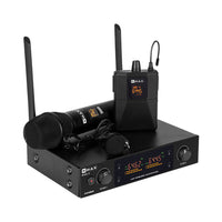 XMAX DVL - 1 Wireless Microphone System Handheld & Lapel UHF Dual Mic Kit - 