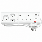 Zapalec MUL5USB 5-Way Multiplug with Dual USB Ports - 