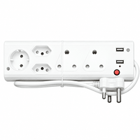 Zapalec MUL5USB 5-Way Multiplug with Dual USB Ports - 